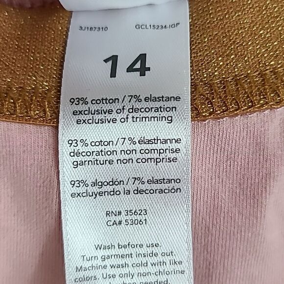 Carter's Girls Dusty Pink Knit Leggings Size 14 Soft Casual Lounge Stretch Pants - Picture 5 of 7